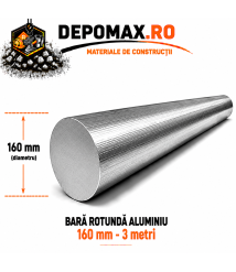 Bara rotunda aluminiu 160 mm, 3 metri, EN AW-2007